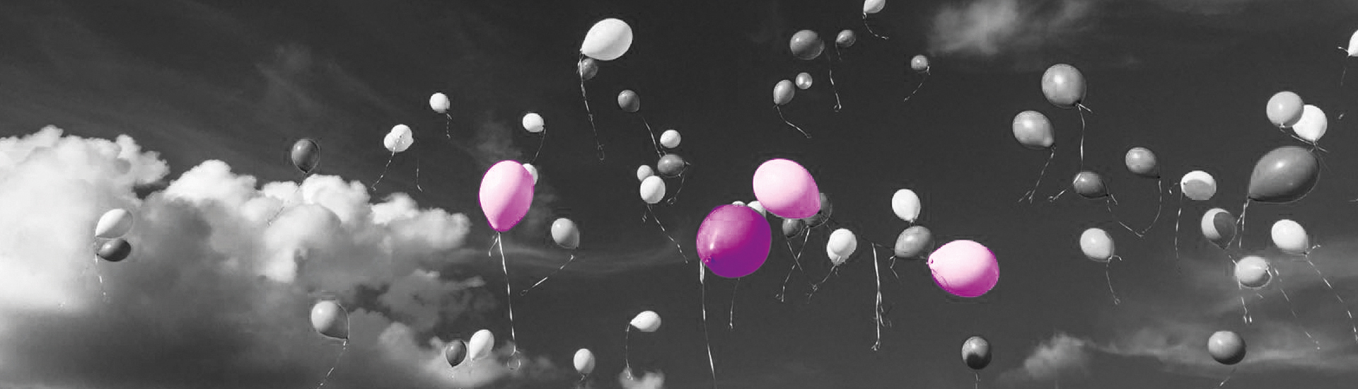 Ballons mit magentafarbenen Akzenten